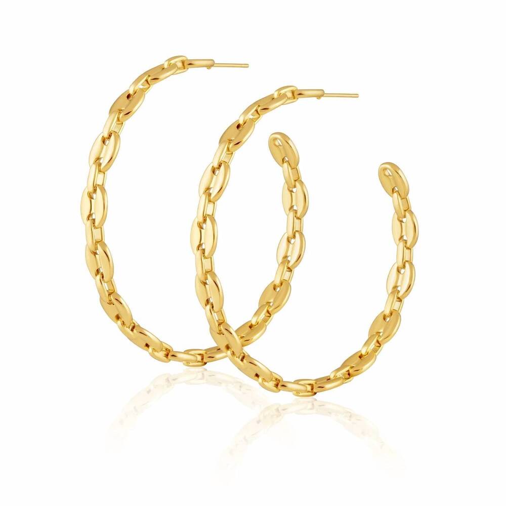 NEW SAHIRA gemma hoops earring in gold